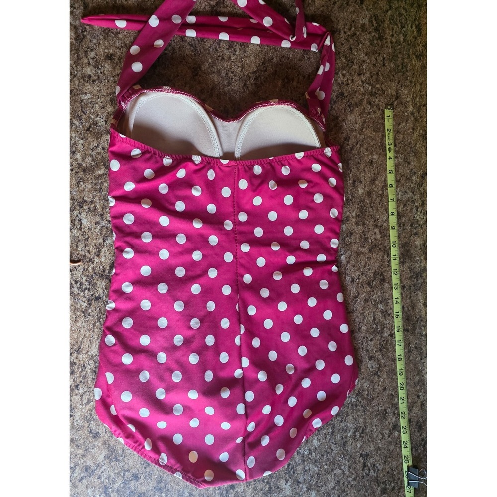 Esther Williams Vintage Inspired Retro Swimsuit - sz 14 red polka dot plus sized - Picture 10 of 11